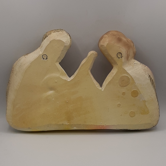 Vintage 1950's Italy Nativity Wall Plaque Mother Mary Baby Jesus & Joseph #267 - Picture 5 of 5